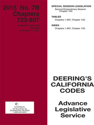 cover image of California Deering's Advance Legislative Service